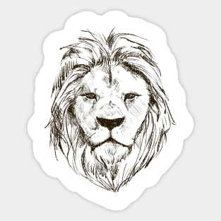 Lion Head Lineart Sketch Design Sticker